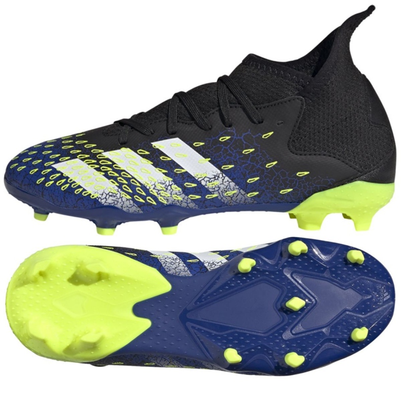 Adidas Predator Freak.3 Fg Jr FY0613 fotbollsskor vit, svart, kunglig svart