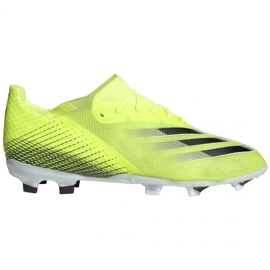 Adidas X Ghosted.1 Fg Jr FW6955 fotbollsskor vit, gul-grön neon grön