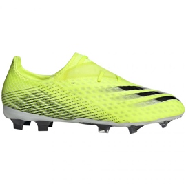 Adidas X Ghosted.2 Fg M FW6958 fotbollsskor vit, gul-grön neon grön