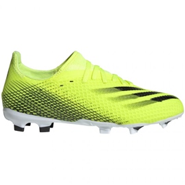 Adidas X Ghosted.3 Fg Jr FW6934 fotbollsskor vit, gul-grön neon grön