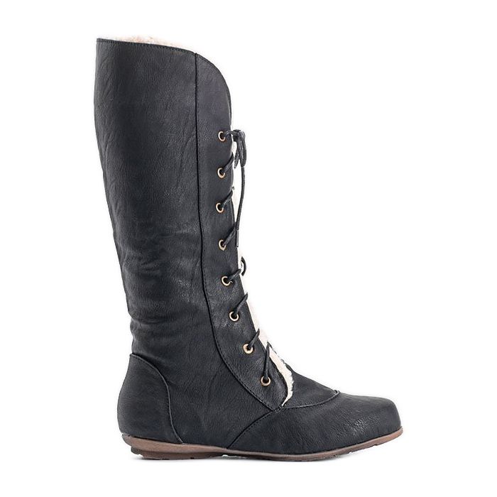 Svarta, isolerade platta stövlar 3011-31