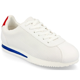 PS1 Kvinnors sportskor Sneakers White Nova vit röd marinblå