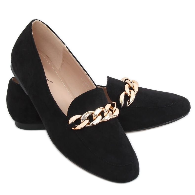 Svarta Loafers med kedja LL-237P Svart