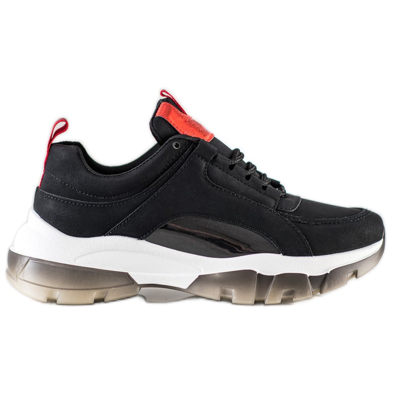 SHELOVET Svarta Eco Leather Sneakers