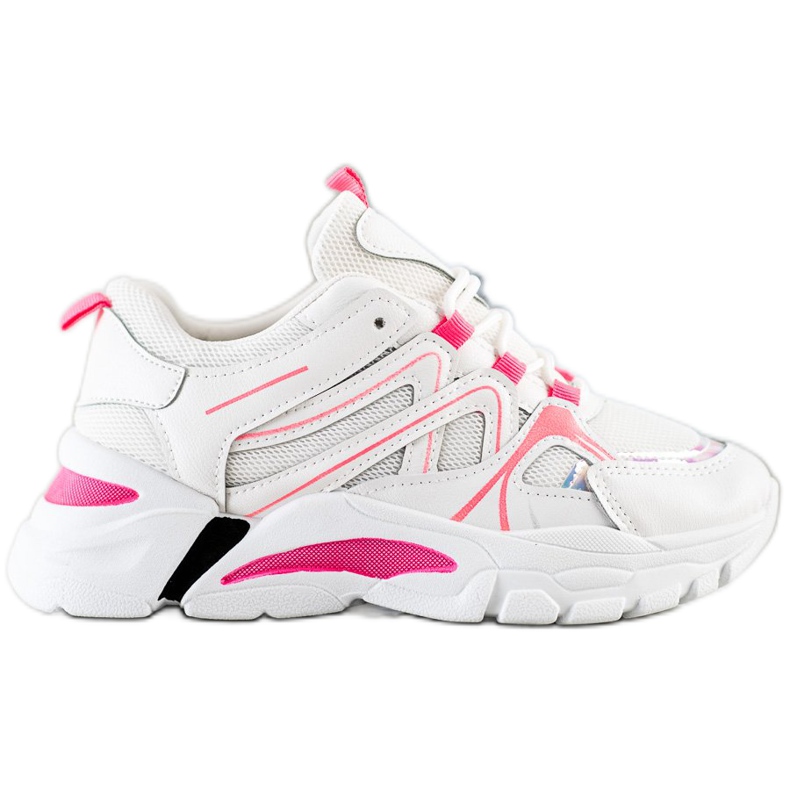 SHELOVET Sneakers med rosa insats vit