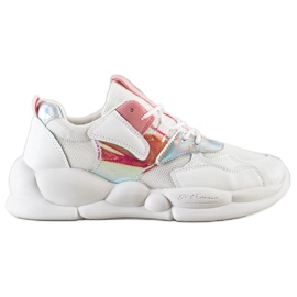 Bestelle Sneakers på modeplattformen vit rosa silver-