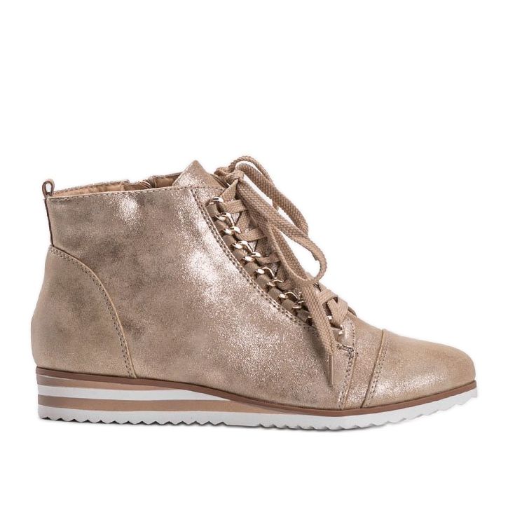 Beige sneakers 15A8617 gyllene