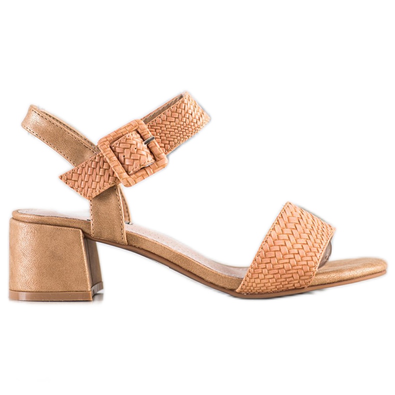 Kylie Flätade högklackade sandaler brun