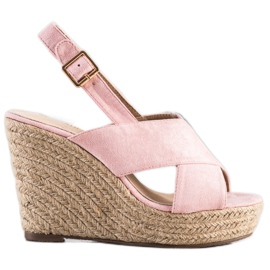 Sabatina Sandaler På En Halmkil rosa