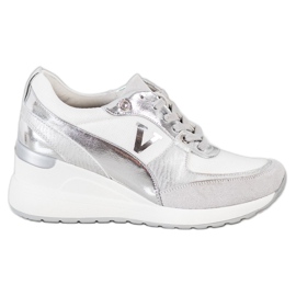 VINCEZA Wedge Sneakers vit