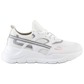 SHELOVET Casual vita sneakers grå