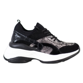 Bestelle Trendiga sneakers på plattformen beige svart