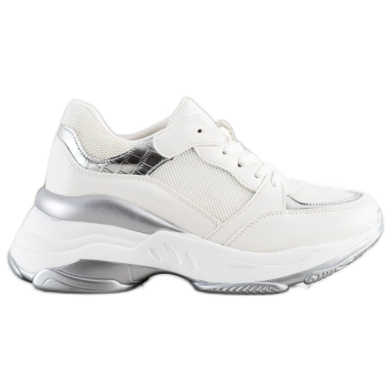 SHELOVET Snygga WHITE AND SILVER Sneakers vit silver-