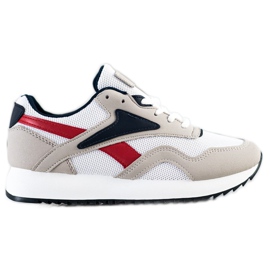 SHELOVET Sportskor med mesh vit röd grå