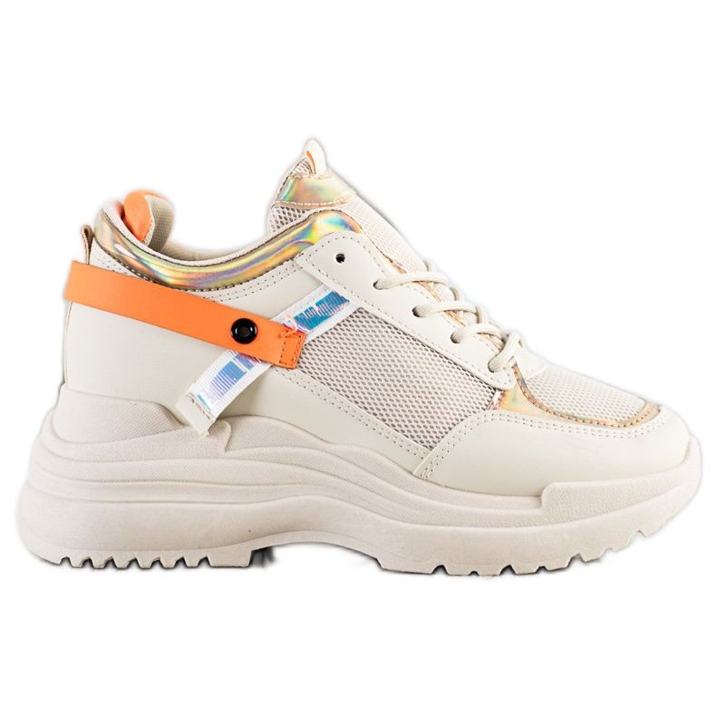 Marquiz Wedge Sneakers beige orange gyllene