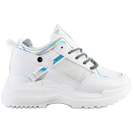 Marquiz Wedge Sneakers vit silver-