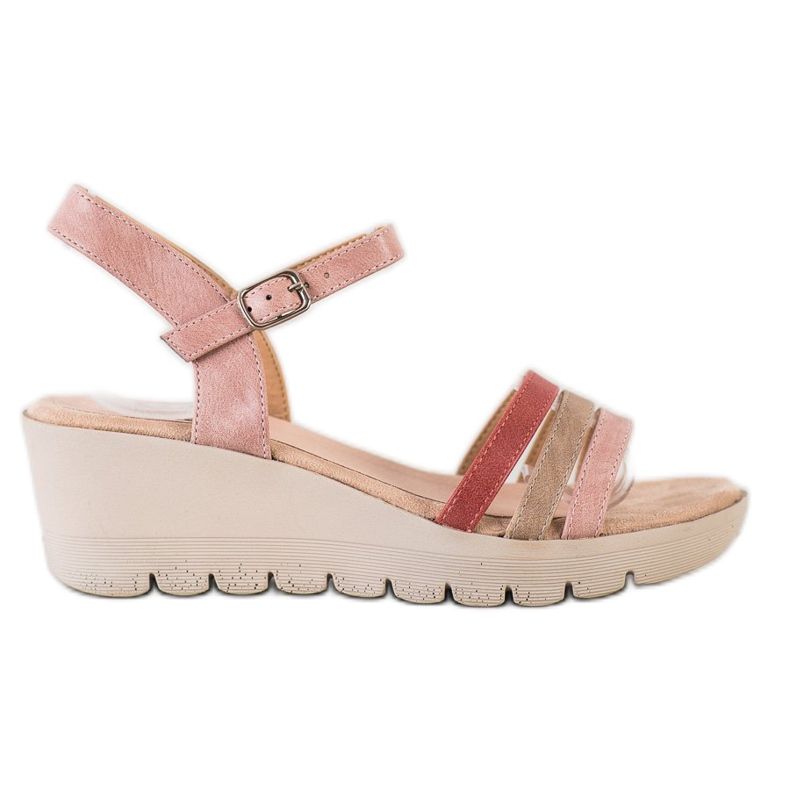 Kylie Sandaler med kil beige rosa
