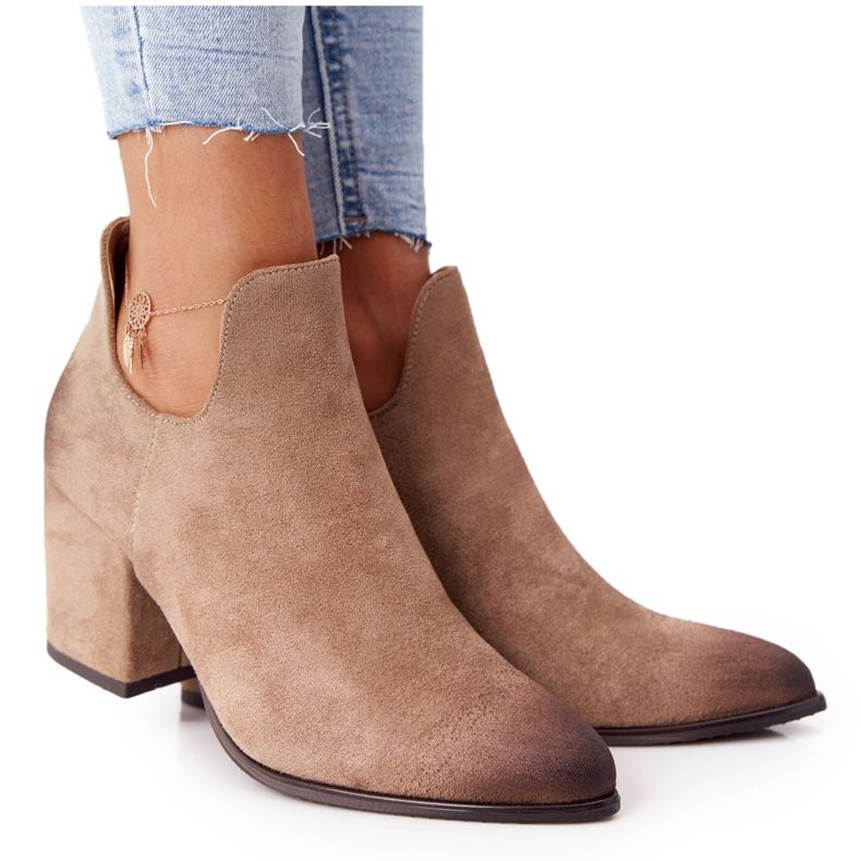 Vinceza Dam stövletter med utskärningar Beige Caroline