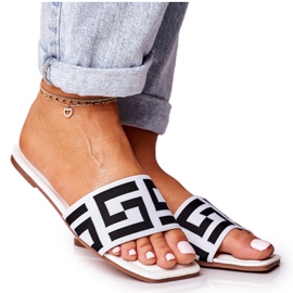 Klassiska tofflor för kvinnor Vit Melinda svart