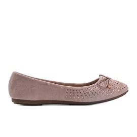 Rosa mockaballerinor med Larissa cubic zirconia