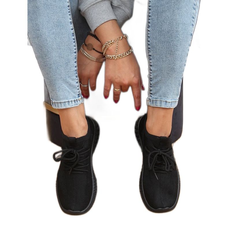 Svart PC01 All Black strumpor sportskor