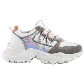 SHELOVET Snygga sneakers vit mångfärgad