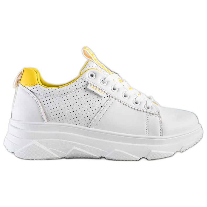 SHELOVET Sneakers Na Bielej Platforme Nice vit gul