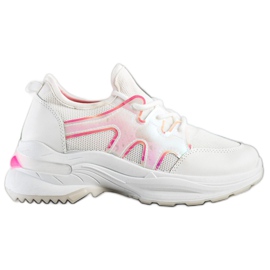 SHELOVET Vårsneakers med Holo -effekt vit