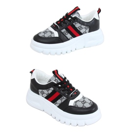 Design svarta sportskor 205081 Svart mångfärgad