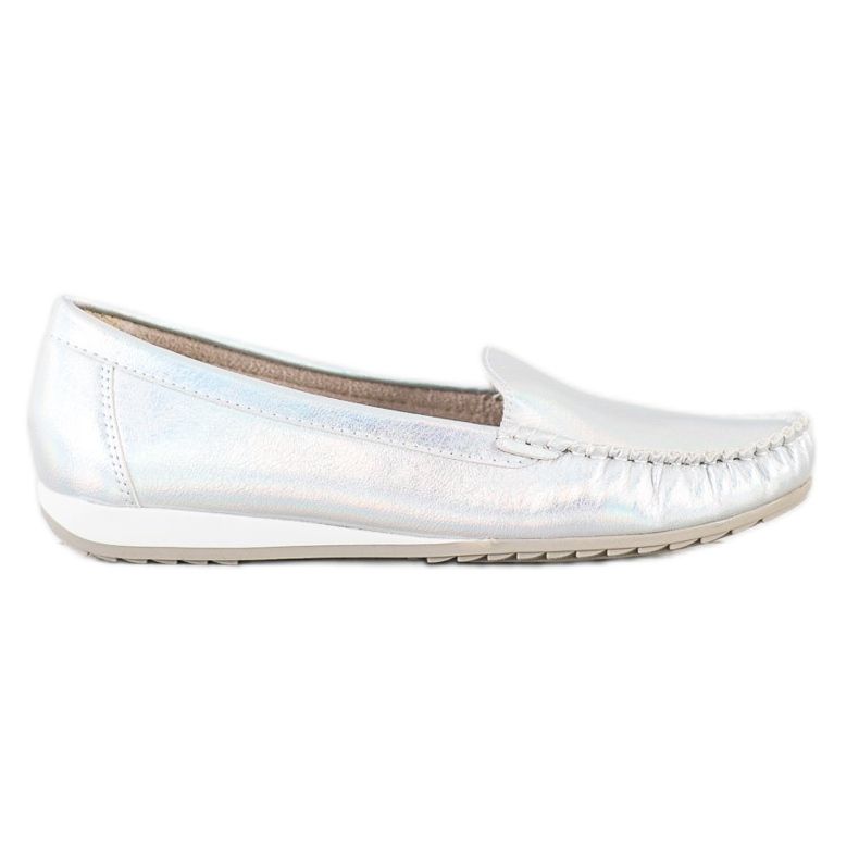 Goodin Glänsande snygga loafers silver-
