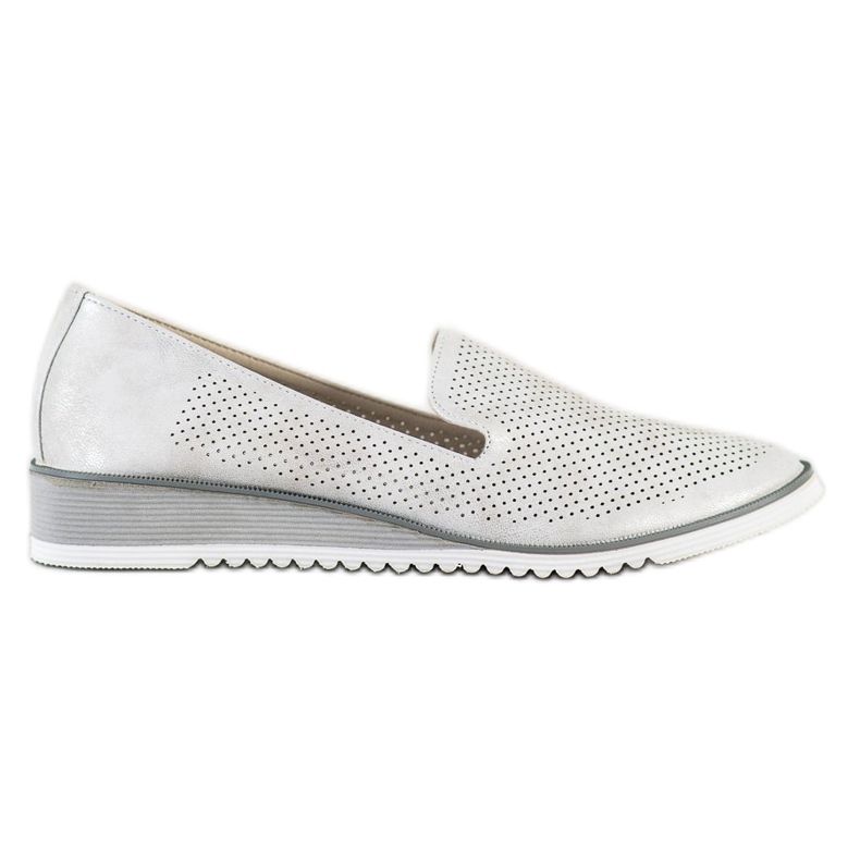 Goodin Openwork Leather Lords silver- grå