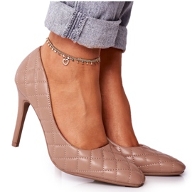 PS1 Elegant Quiltad Stilettos Ljusbrun Rosanna
