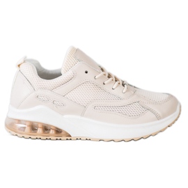 SHELOVET Beige sneakers med mesh