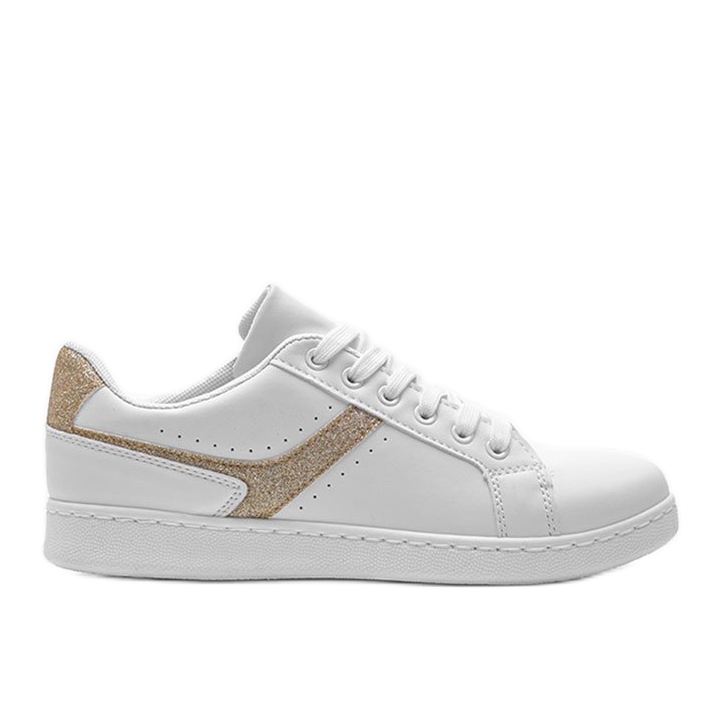 Alma vita och guld sneakers