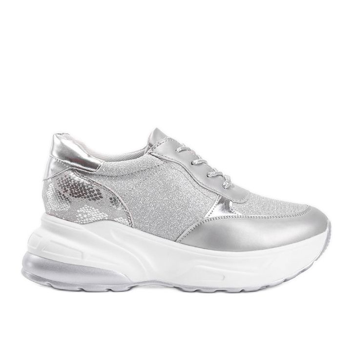 Silver sneakers med en tjock Amy sula silver-