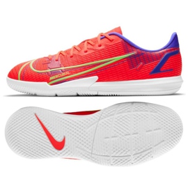 Nike Vapor 14 Academy Ic Jr CV0815 600 fotbollsskor röd apelsiner och röda