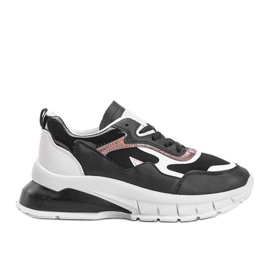 Svarta sneakers med tjock Kristen -sula