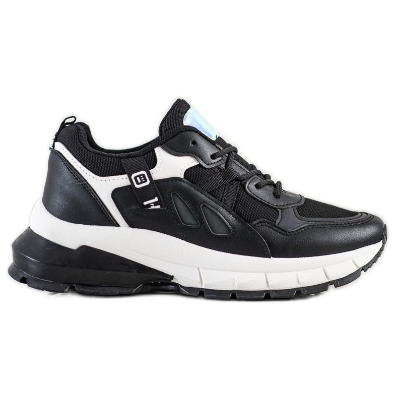 SHELOVET Sneakers på plattformen med mesh svart