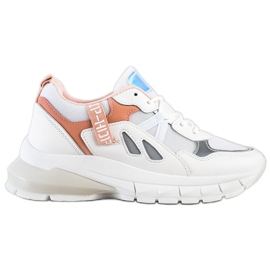 SHELOVET Sneakers på plattformen med mesh vit