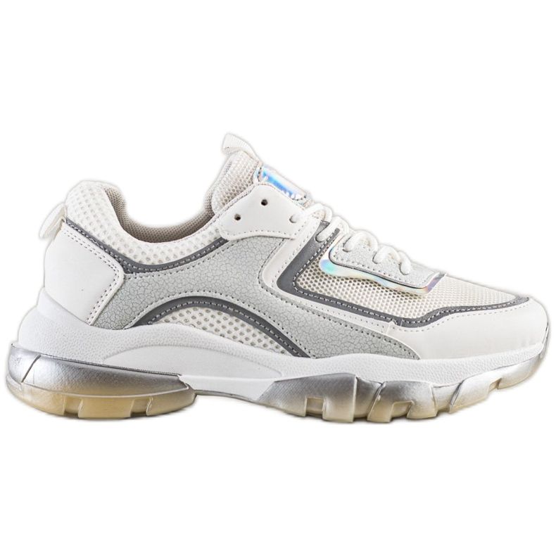 Ideal Shoes Sneakers med glitterinsats vit