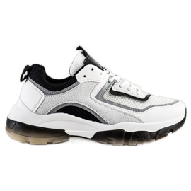 Ideal Shoes Sneakers med glitterinsats vit