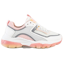 Ideal Shoes Sneakers med glitterinsats vit