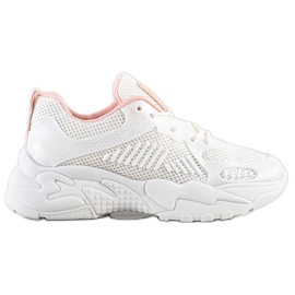 SHELOVET Vårens vita sneakers rosa