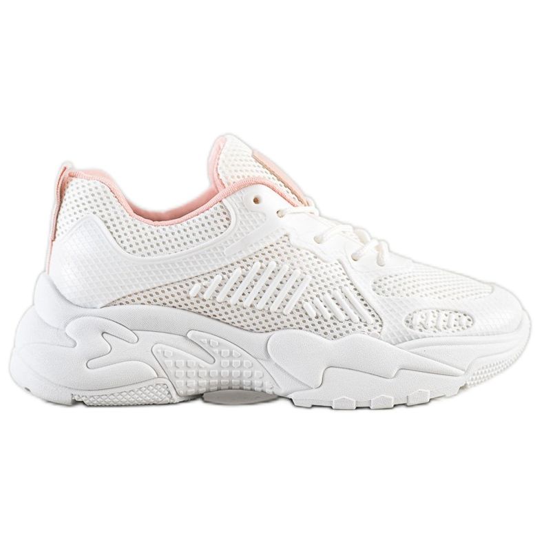 SHELOVET Vårens vita sneakers rosa