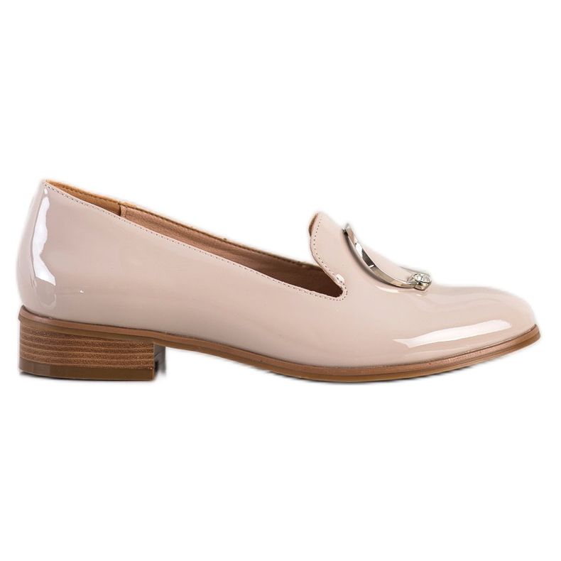 Beige loafers med VINCEZA -dekoration
