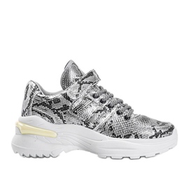 Lollypop silver snake sneakers