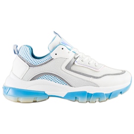 Ideal Shoes Sneakers med glitterinsats vit mångfärgad