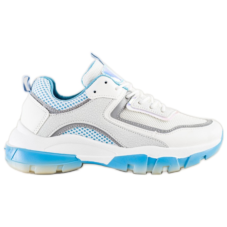 Ideal Shoes Sneakers med glitterinsats vit mångfärgad