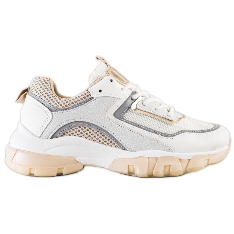 Ideal Shoes Sneakers med glitterinsats vit mångfärgad