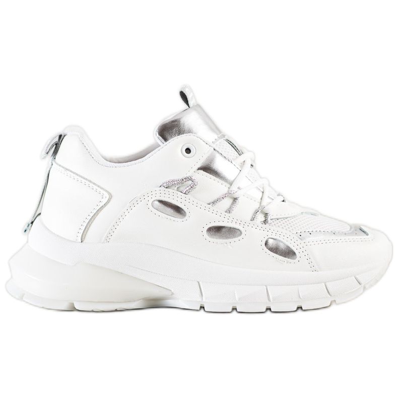 SHELOVET Snygga Eco Leather Sneakers vit
